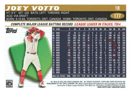 2025 Topps Archives Joey Votto #177 Cincinnati Reds