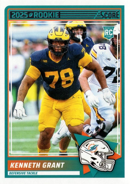 2025 Panini Score Kenneth Grant RC #33 Miami Dolphins