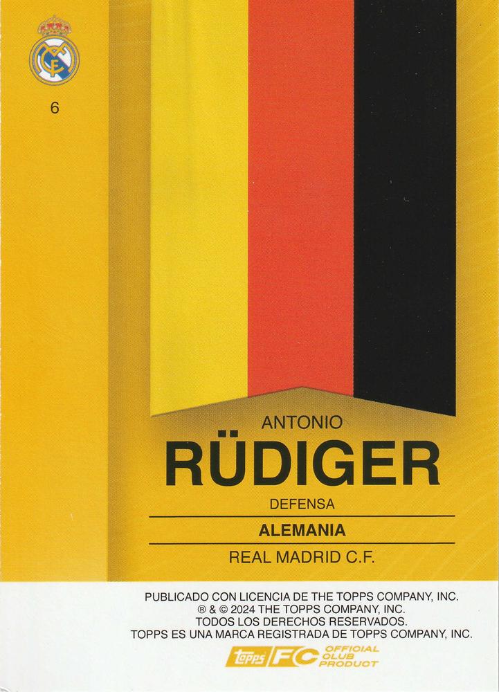 2024 Topps Real Madrid Fan Set Antonio Rüdiger #6 Real Madrid CF