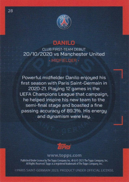 2022 Topps PSG Team Set Danilo #28 Paris Saint-Germain