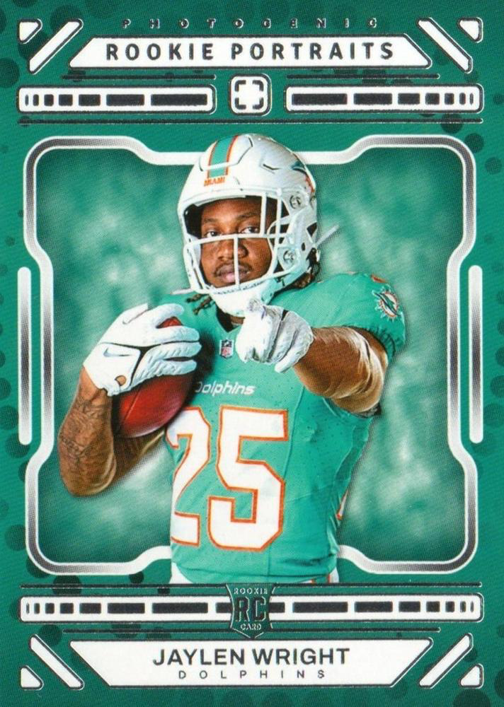2024 Panini Photogenic Portrait RC Jaylen Wright #172 Miami Dolphins