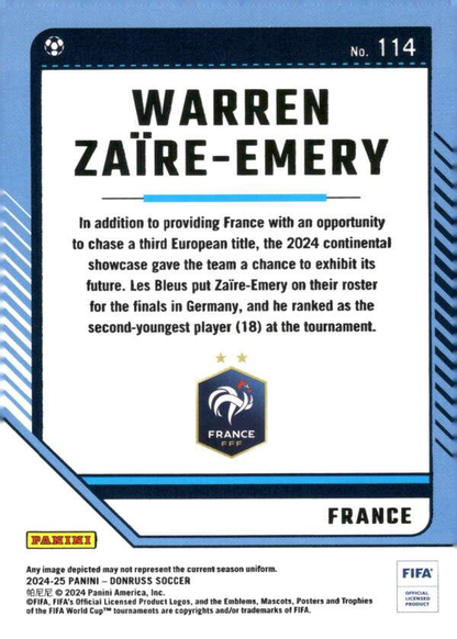 2024 Panini Donruss Warren Zaire-Emery #114 France