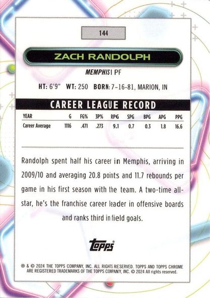 2023 Topps Chrome Cosmic Zach Randolph #144 Memphis Grizzlies