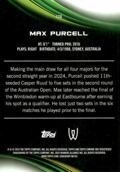 2025 Topps Chrome Tennis Geometric Max Purcell #120