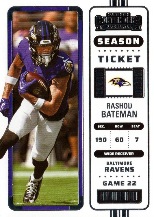 2022 Panini Contenders Rashod Bateman Baltimore Ravens #6