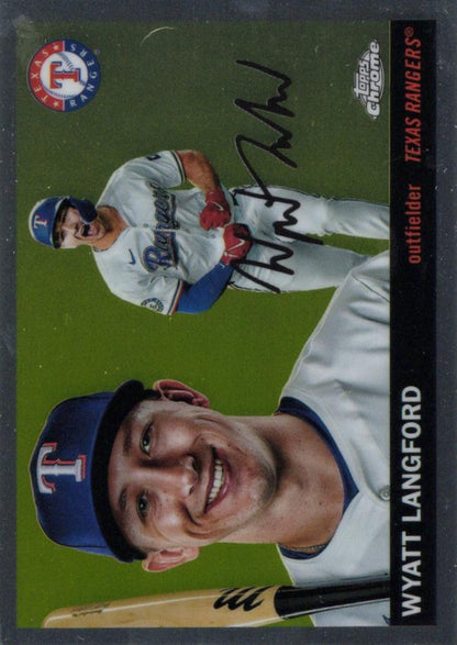 2025 Topps Chrome Platinum Wyatt Langford #142 Texas Rangers