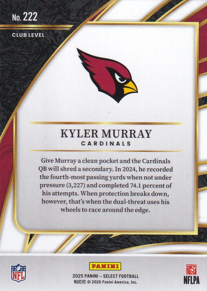2025 Panini Select Kyler Murray #222 Arizona Cardinals