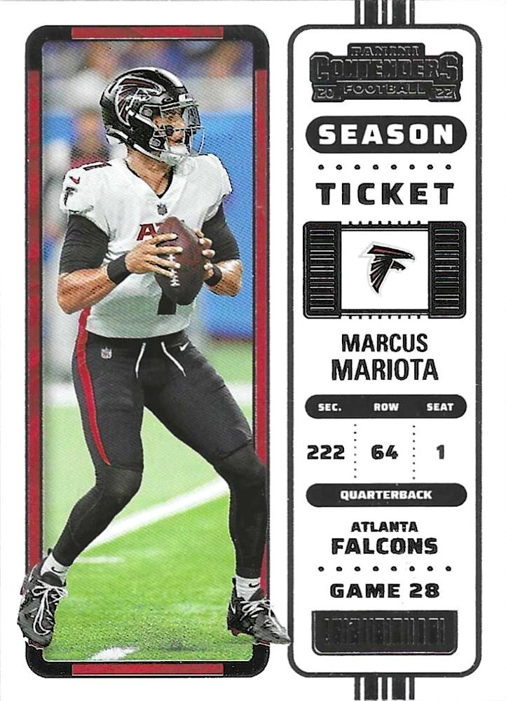 2022 Panini Contenders Marcus Mariota #8 Atlanta Falcons