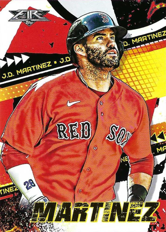 2022 Topps Fire J.D. Martinez Boston Red Sox #19
