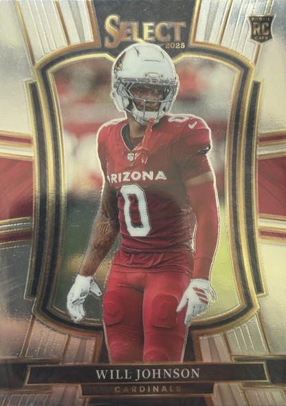 2025 Panini Select Will Johnson RC #122 Arizona Cardinals