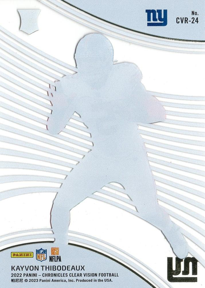 2022 Panini Chronicles Clear Vision Rookies RC Kayvon Thibodeaux #CVR-24 New York Giants