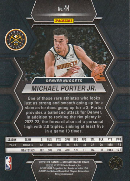 2022 Panini Mosaic Michael Porter Jr. #44 Denver Nuggets