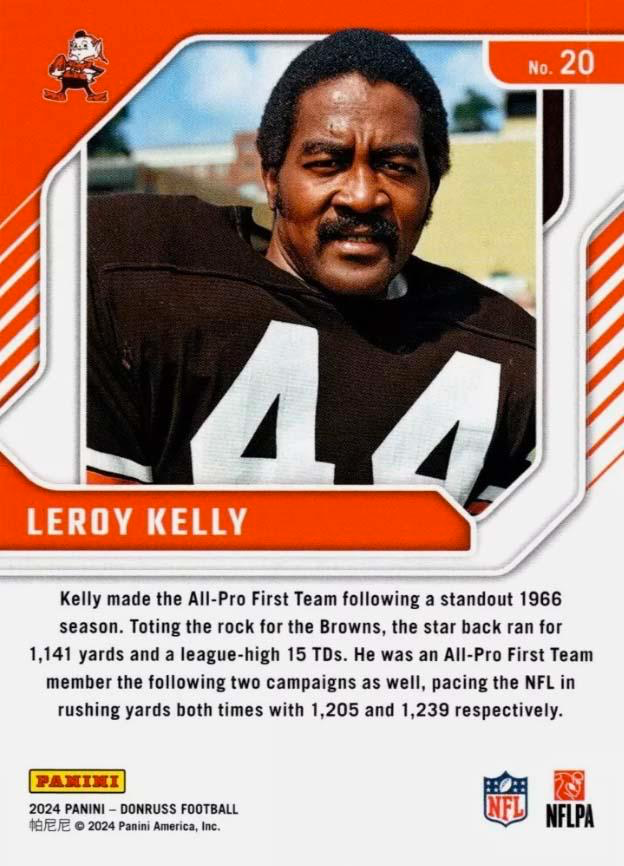 2024 Panini Donruss Legend Series Leroy Kelly #20 Cleveland Browns