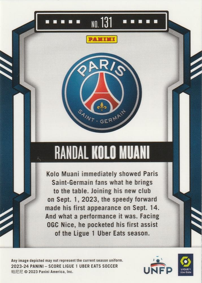 2023 Panini Score Ligue 1 Randal Kolo Muani #131 Paris Saint-Germain