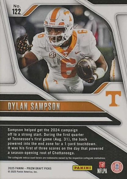 2025 Panini Prizm Draft Picks Dylan Sampson #122 Tennessee Volunteers