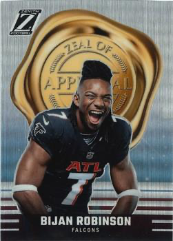 2023 Panini Zenith Zeal of Approval Bijan Robinson #27 Atlanta Falcons