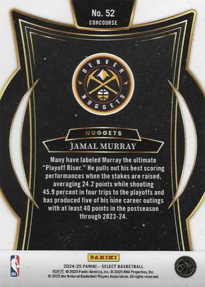 2024 Panini Select Jamal Murray Blue #52 Denver Nuggets