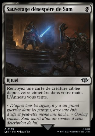 2023 Magic MTG Le Seigneur des Anneaux Sauvetage désespéré de Sam LTR #105