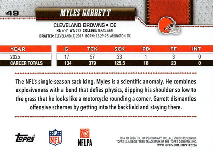 2026 Topps Flagship Myles Garrett #49 Cleveland Browns
