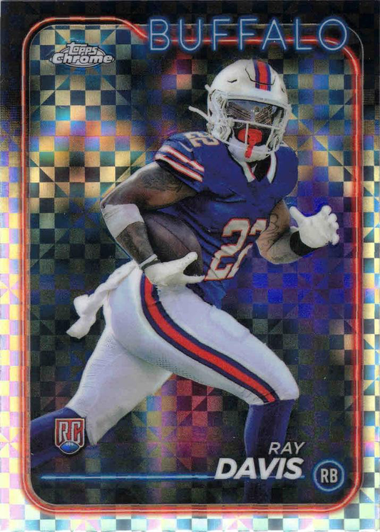 2024 Topps Chrome Football X- Fractor Ray Davis RC #253 Buffalo Bills