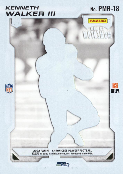 2022 Panini Chronicles Playoff Momentum Rookies RC Kenneth Walker III #PMR-18 Seattle Seahawks