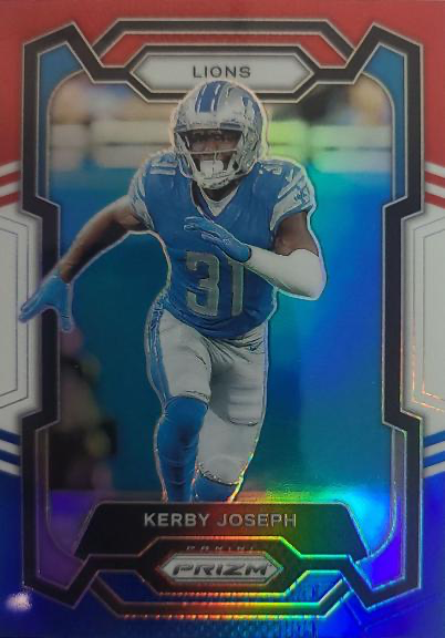 2023 Panini Prizm Red White and Blue Kerby Joseph Detroit Lions #101