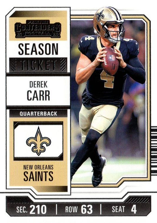 2023 Panini Contenders Derek Carr New Orleans Saints #72