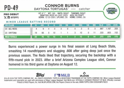 2024 Topps Pro Debut Connor Burns #PD-49 Daytona Tortugas