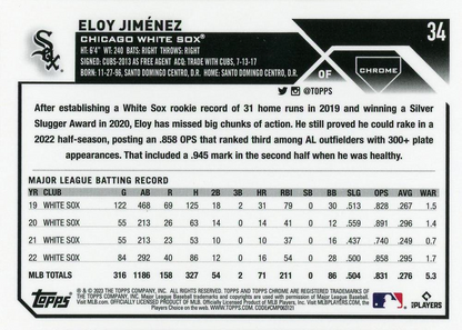 2023 Topps Chrome Eloy Jiménez Chicago White Sox #34