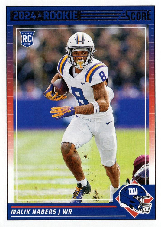 2024 Panini Score Football Malik Nabers New York Giants #306 RC