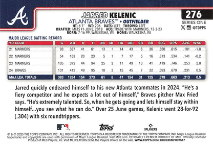 2025 Topps Series 1 Jarred Kelenic Atlanta Braves #276