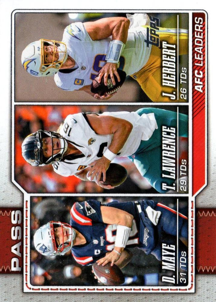 2026 Topps Flagship League Leaders Trevor Lawrence / Drake Maye / Justin Herbert #282