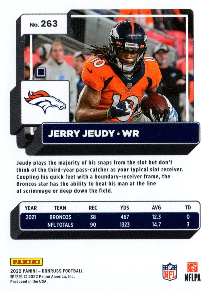 2022 Panini Donruss Jerry Jeudy #263 Denver Broncos