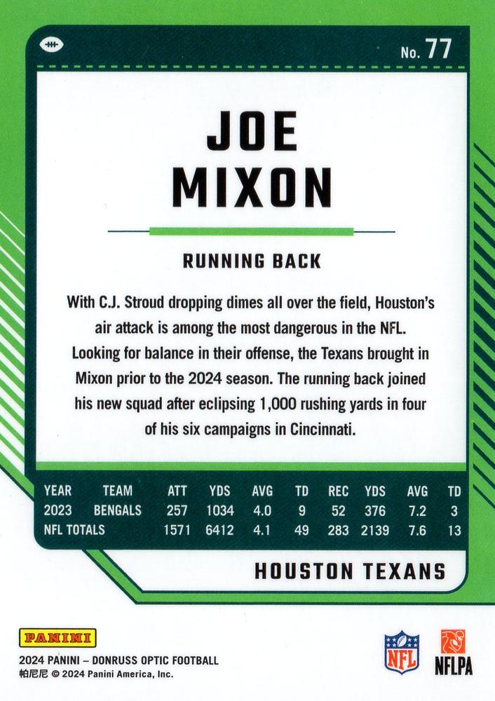 2024 Donruss Optic Football Joe Mixon Houston Texans #77