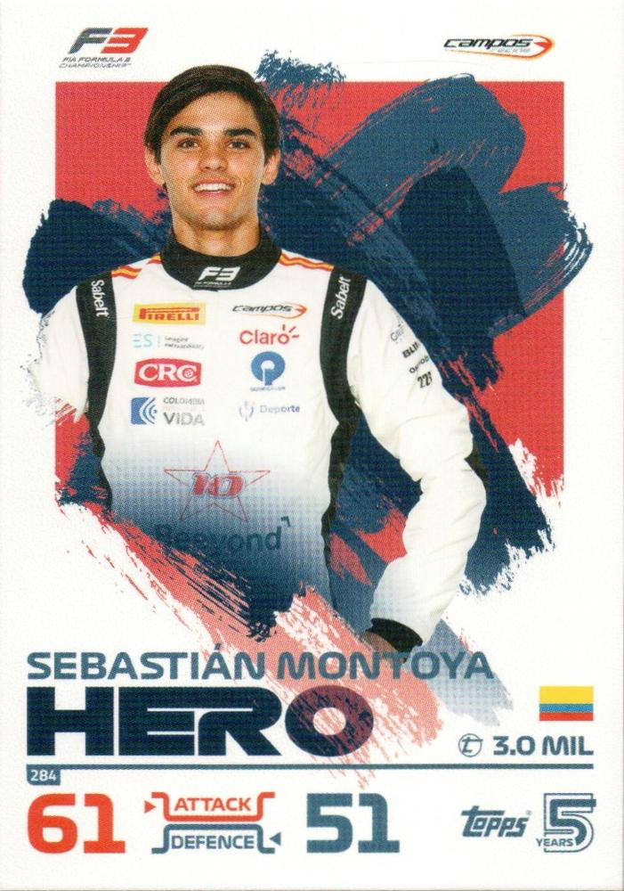 2024 Topps Turbo Attax F1 Sebastian Montoya F3 #284 Campos Racing