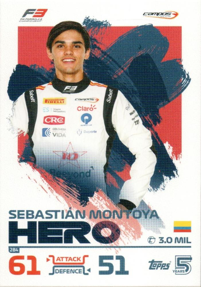 2024 Topps Turbo Attax F1 Sebastian Montoya F3 #284 Campos Racing