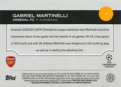2024 Topps Chrome UCC Gabriel Martinelli #5 Arsenal