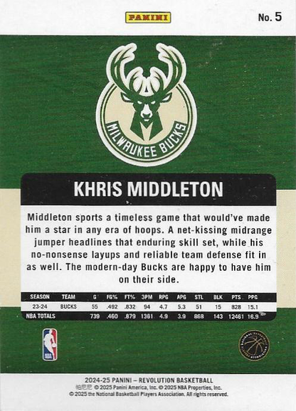 2024 Panini Revolution Khris Middleton #5 Milwaukee Bucks