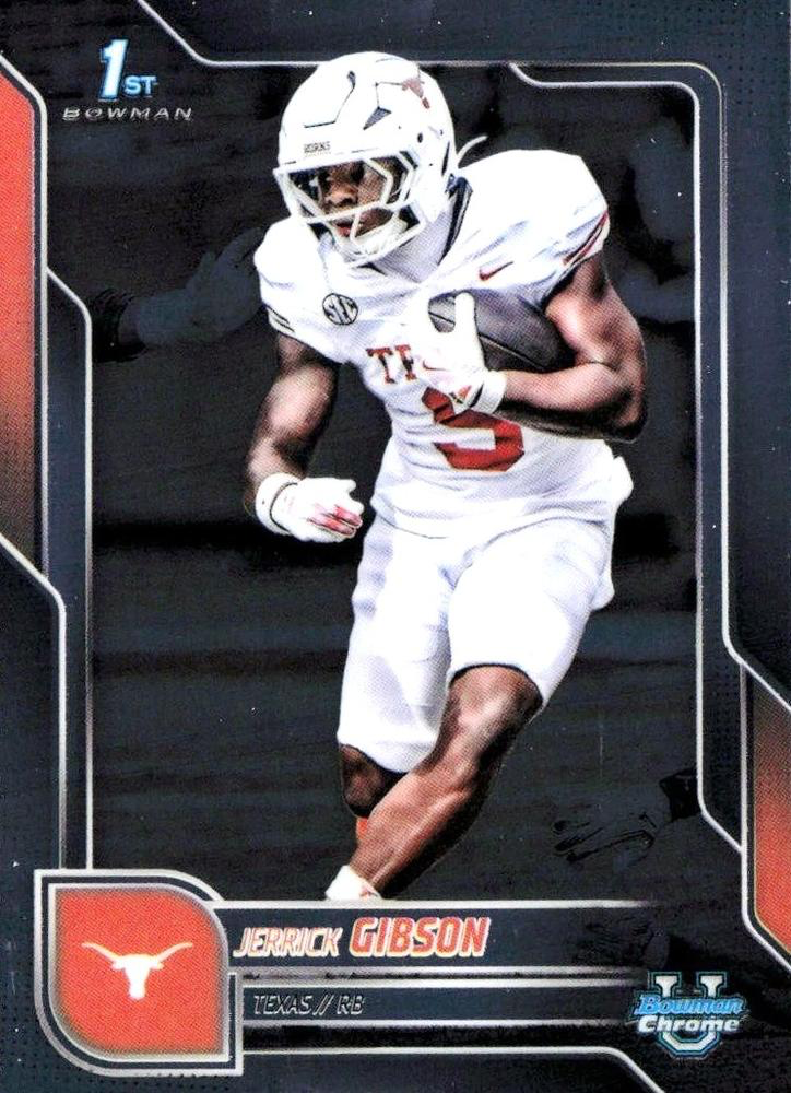 2025 Topps Bowman U Chrome Jerrick Gibson 1st #12 Texas Longhorns