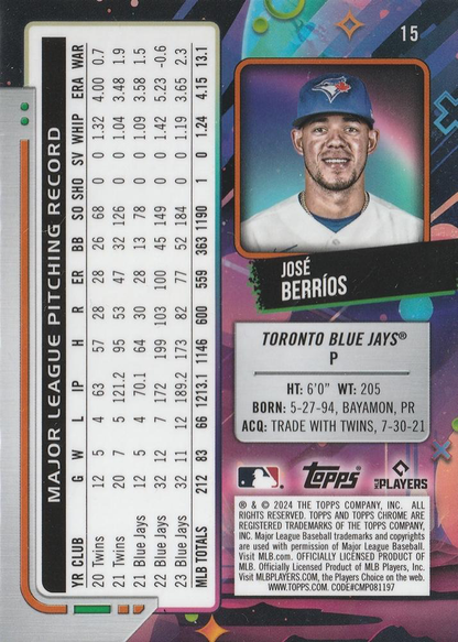2024 Topps Cosmic Chrome José Berríos Toronto Blue Jays #15