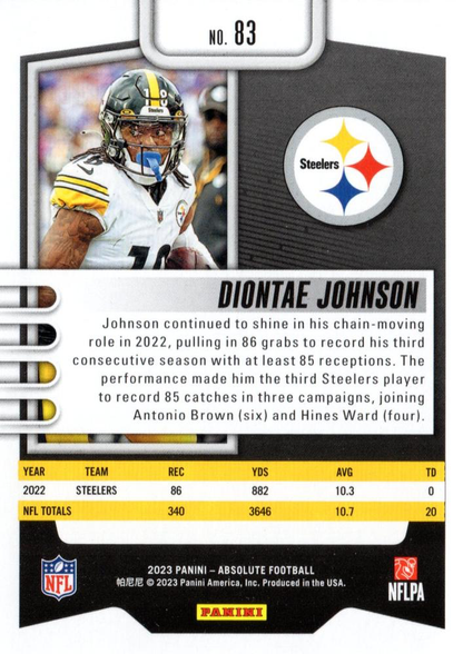 2023 Panini Absolute Diontae Johnson #83 Pittsburgh Steelers