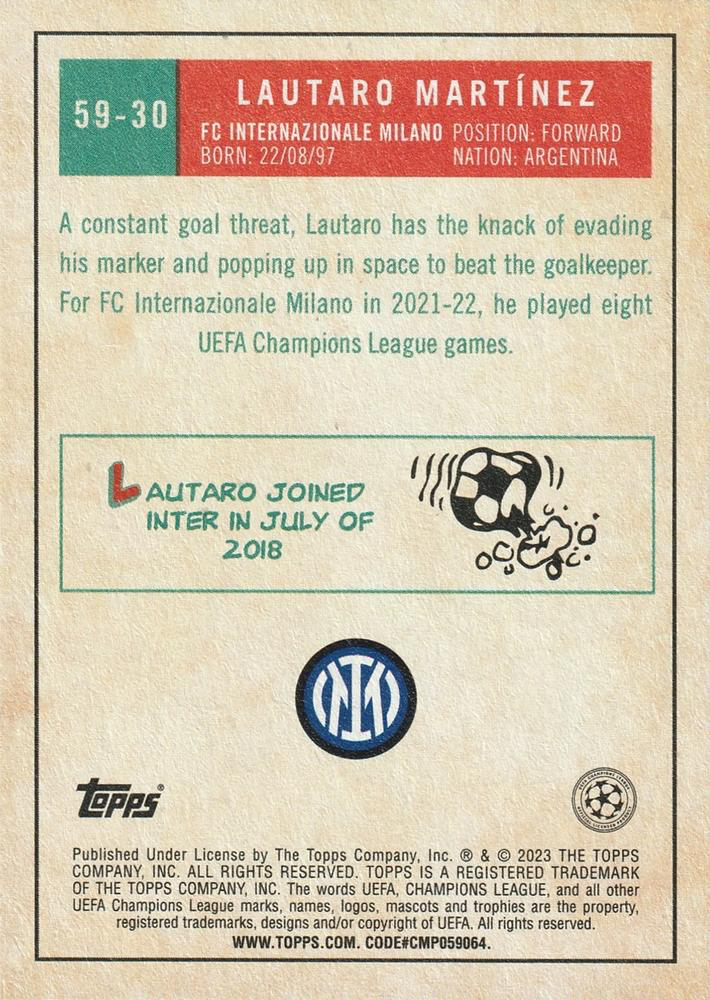 2022 Topps UCC 1959 Lautaro Martínez #59-30 Inter Milan
