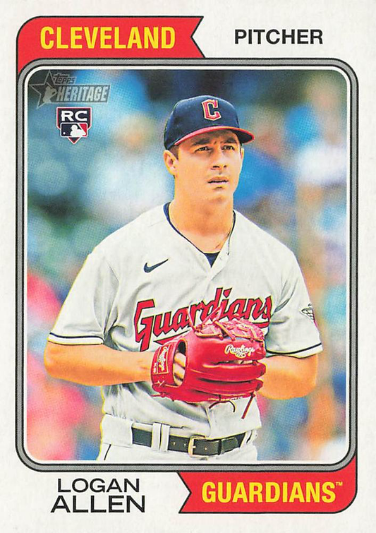 2023 Topps Heritage Logan Allen RC Cleveland Guardians #565