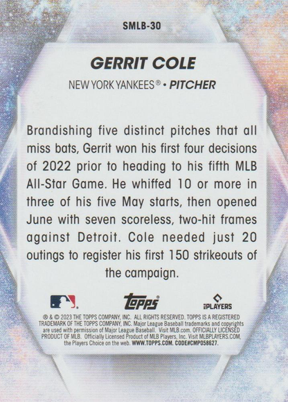 2023 Topps Series 1 Stars of MLB Gerrit Cole New York Yankees #SMLB-30