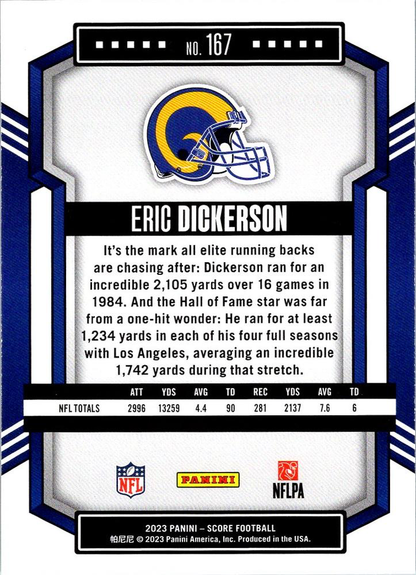 2023 Panini Score Football Eric Dickerson Los Angeles Rams #167