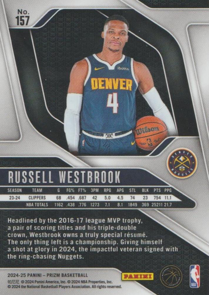 2024 Panini Prizm Russell Westbrook #157 Denver Nuggets