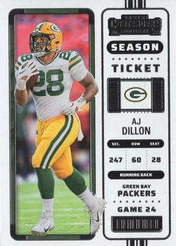 2022 Panini Contenders AJ Dillon Green Bay Packers #42