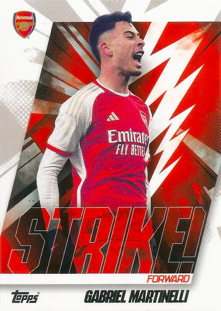 2023 Topps Arsenal Team Set Gabriel Martinelli Strike! #42 Arsenal FC