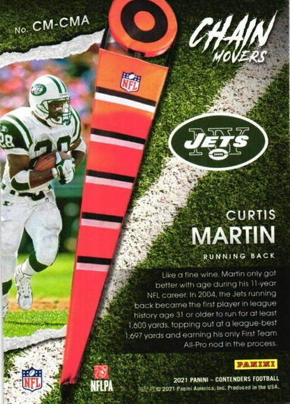 2021 Panini Contenders Chain Movers Curtis Martin New York Jets #CM-CMA