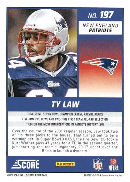 2024 Panini Score Football Ty Law New England Patriots #197